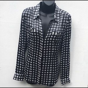 White House Black Market Gingham Blouse